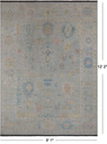 SUPER SALE Silver Persian Sultanabad Hand Knotted Wool Rug - 9' 1" X 12' 2"