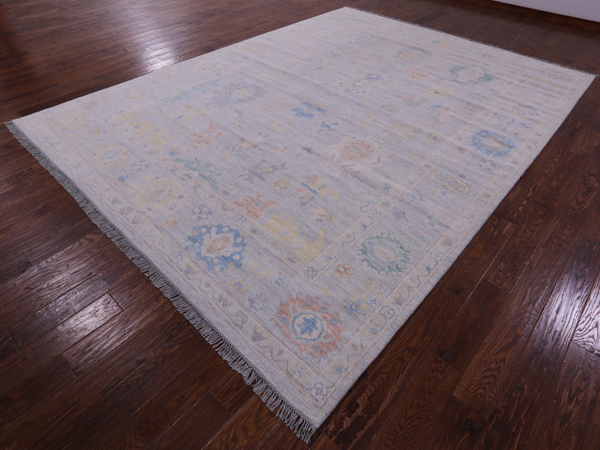 Silver Persian Sultanabad Hand Knotted Wool Rug - 9' 1" X 12' 2" - Golden Nile