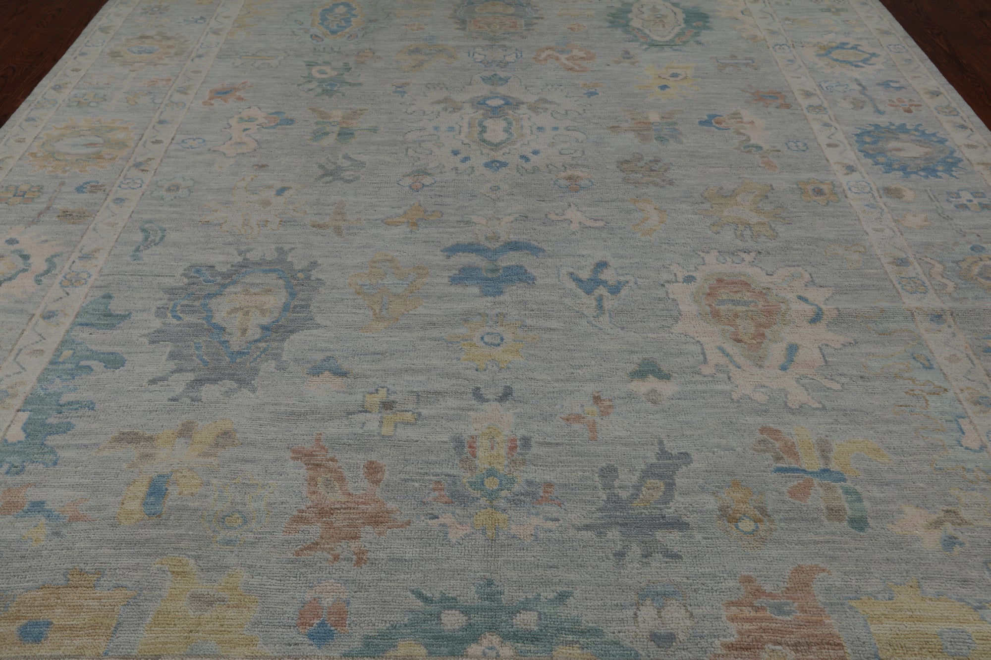 SUPER SALE Silver Persian Sultanabad Hand Knotted Wool Rug - 9' 1" X 12' 2"