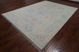 SUPER SALE Silver Persian Sultanabad Hand Knotted Wool Rug - 9' 1" X 12' 2"