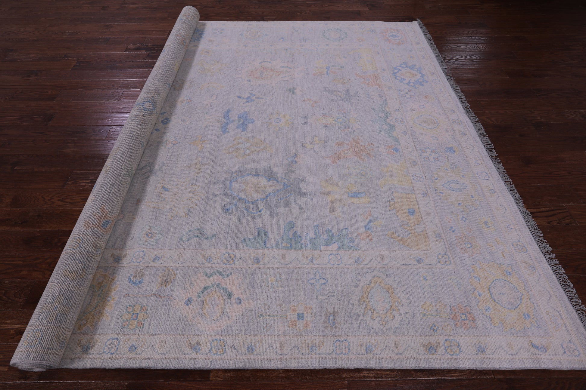 Silver Persian Sultanabad Hand Knotted Wool Rug - 9' 1" X 12' 2" - Golden Nile