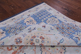 Light Blue Geometric Fine Serapi Hand Knotted Wool Rug - 9' 0" X 11' 10" - Golden Nile