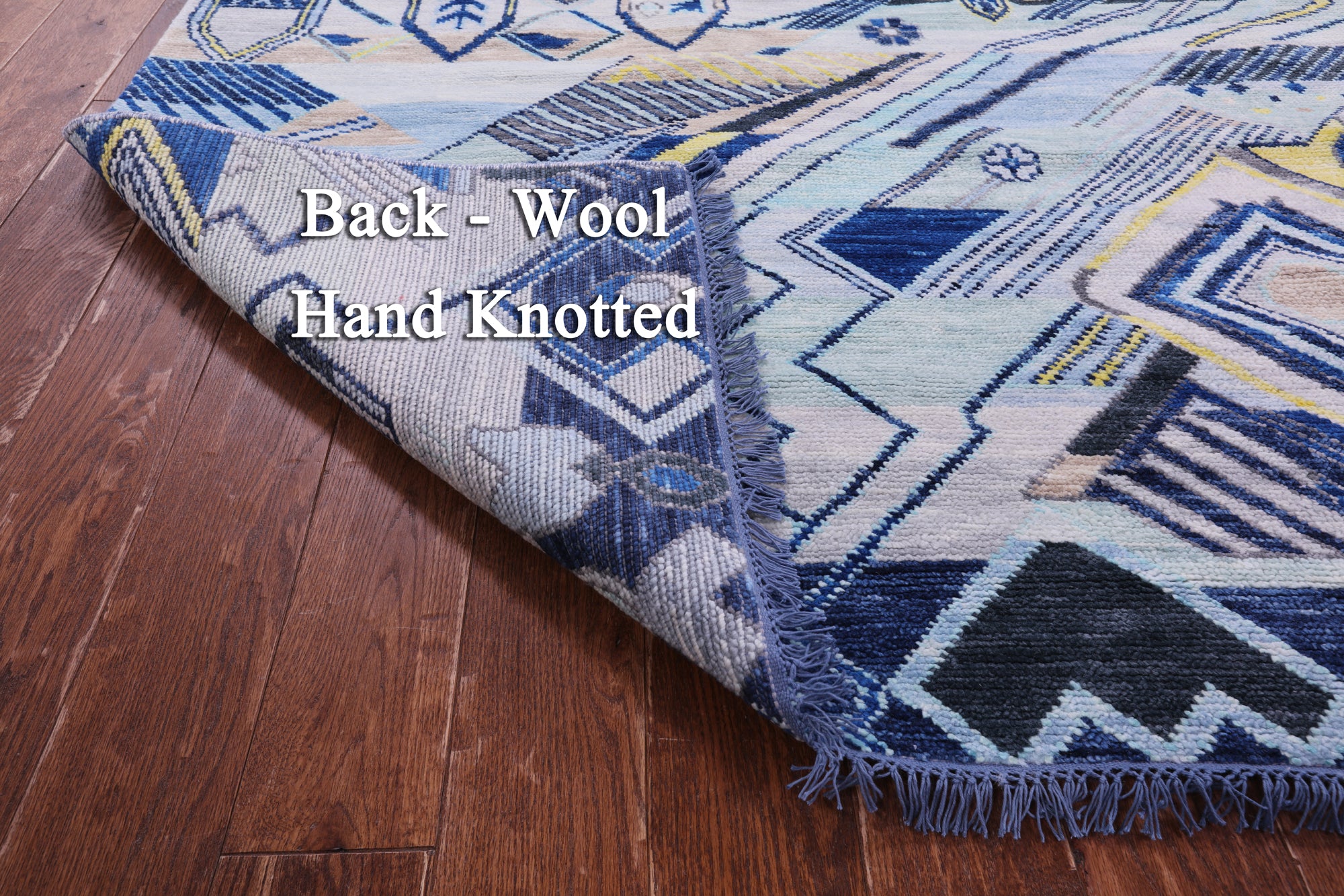 Tribal Moroccan Hand Knotted Wool Rug - 9' 1" X 11' 9" - Golden Nile