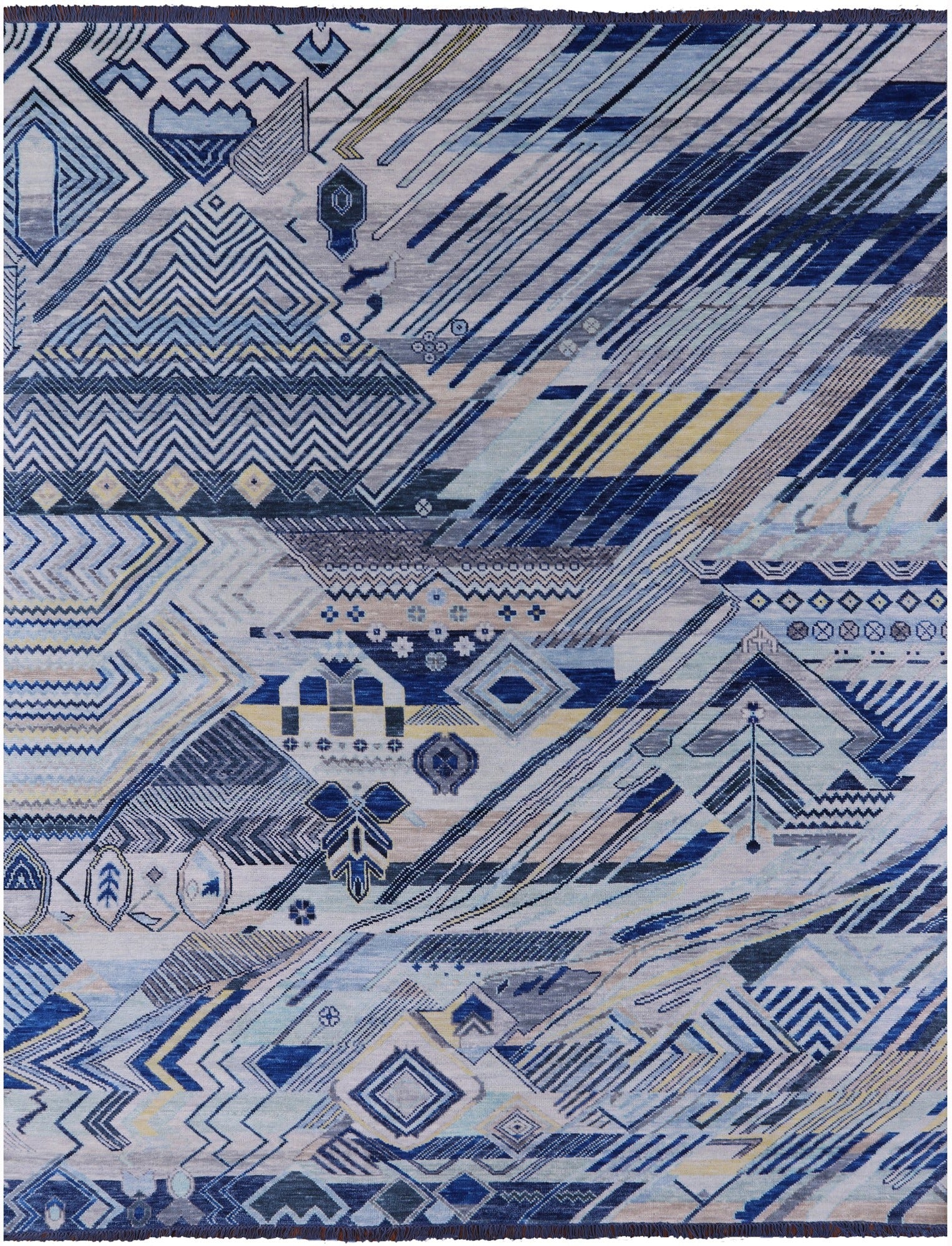 Tribal Moroccan Hand Knotted Wool Rug - 9' 0" X 11' 6" - Golden Nile