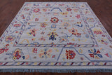 Blue Square Turkish Oushak Handmade Wool Rug - 9' 1" X 9' 3" - Golden Nile