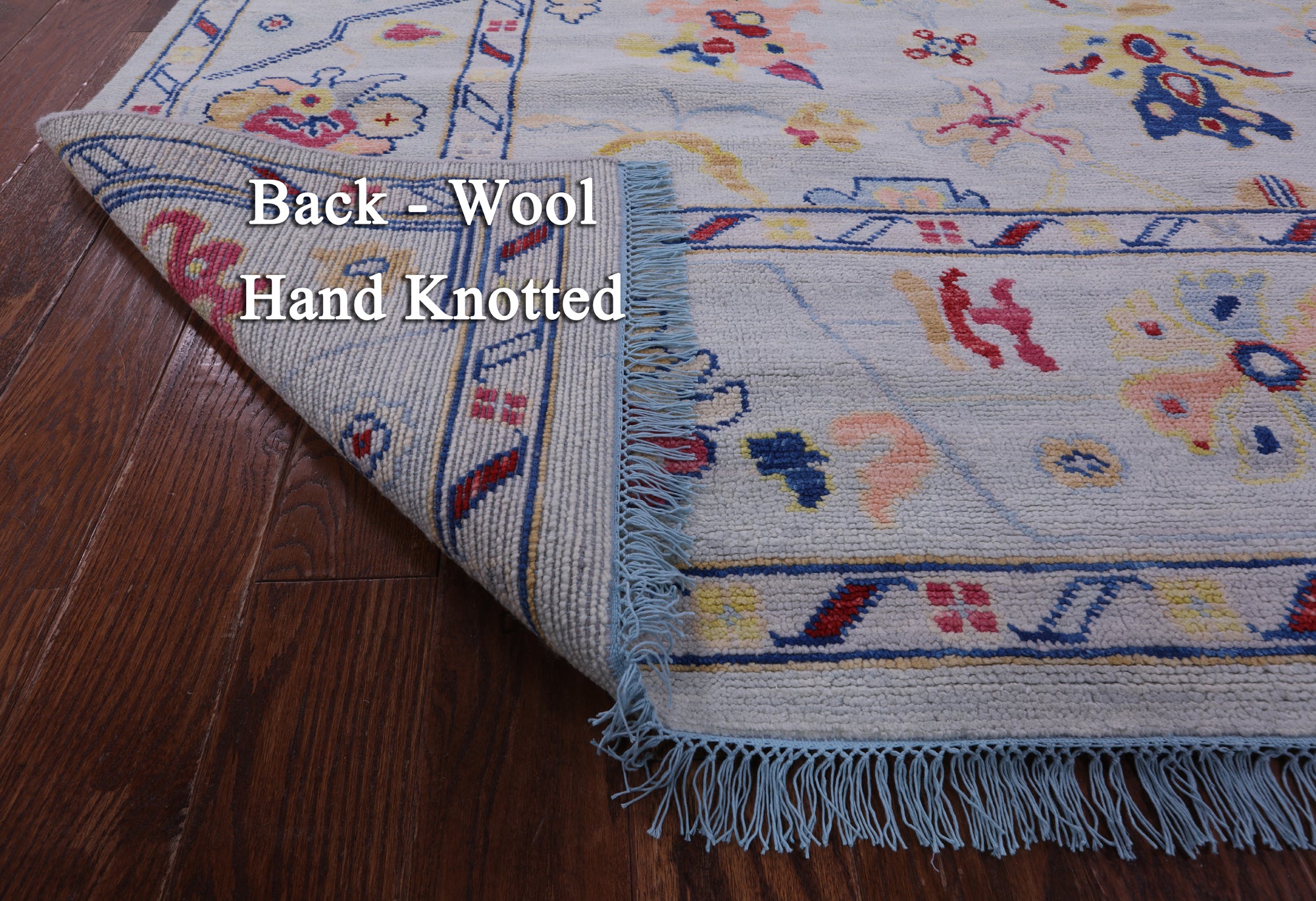 Blue Square Turkish Oushak Handmade Wool Rug - 9' 1" X 9' 3" - Golden Nile
