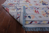 Blue Square Turkish Oushak Handmade Wool Rug - 9' 1" X 9' 3" - Golden Nile