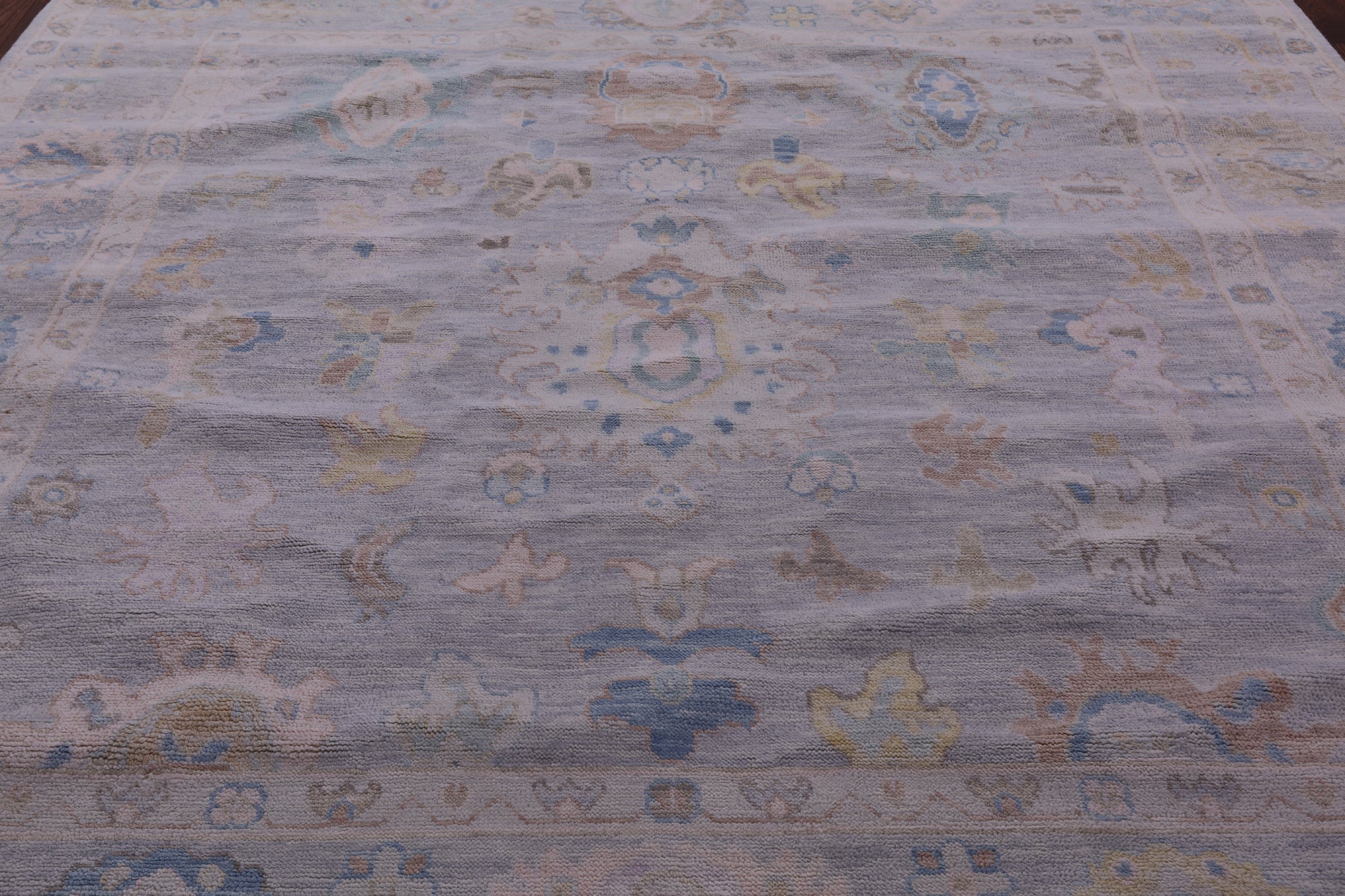 Silver Square Persian Sultanabad Hand Knotted Wool Rug - 8' 11" X 9' 3" - Golden Nile