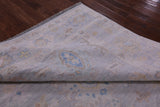 Silver Square Persian Sultanabad Hand Knotted Wool Rug - 8' 11" X 9' 3" - Golden Nile