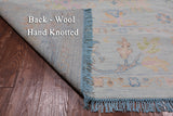 SUPER SALE Light Blue Square Turkish Oushak Hand Knotted Wool Rug - 9' 1" X 9' 2"