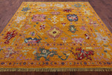 Gold Square Turkish Oushak Hand Knotted Wool Rug - 9' 0" X 9' 1" - Golden Nile