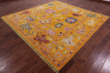 Gold Square Turkish Oushak Hand Knotted Wool Rug - 9' 0" X 9' 1" - Golden Nile