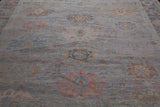 SUPER SALE Silver Square Persian Sultanabad Hand Knotted Wool Rug - 8' 9" X 9' 1"