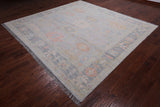 SUPER SALE Silver Square Persian Sultanabad Hand Knotted Wool Rug - 8' 9" X 9' 1"