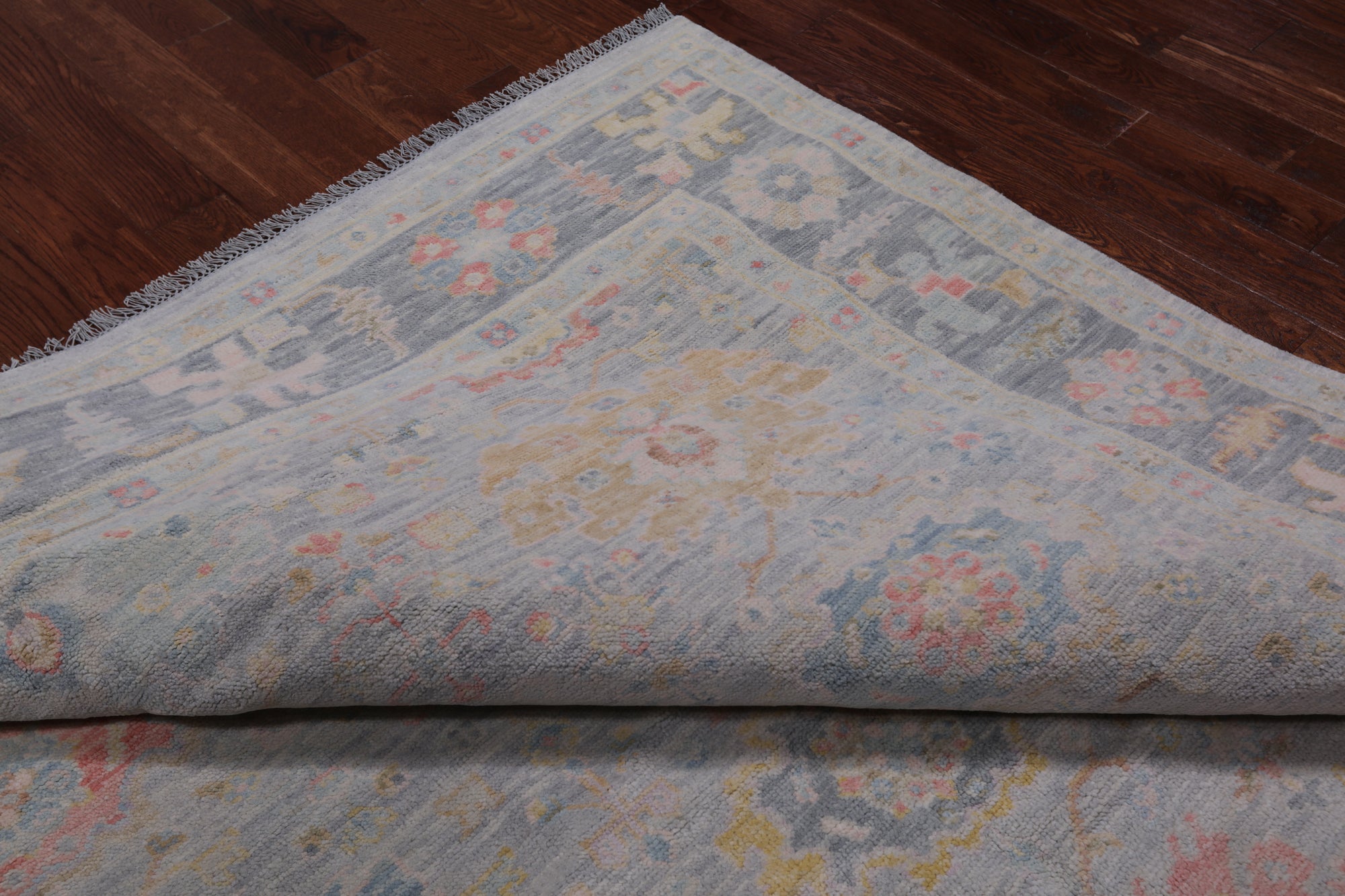 SUPER SALE Silver Square Persian Sultanabad Hand Knotted Wool Rug - 8' 9" X 9' 1"