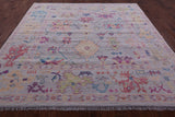 Grey Square Turkish Oushak Hand Knotted Wool Rug - 8' 10" X 8' 11" - Golden Nile