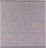 Silver Square Persian Sultanabad Handmade Wool Rug - 8' 11" X 9' 1" - Golden Nile