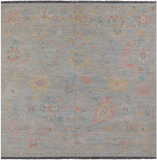 SUPER SALE Silver Square Persian Sultanabad Handmade Wool Rug - 8' 11" X 9' 1"