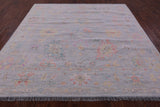 Silver Square Persian Sultanabad Handmade Wool Rug - 8' 11" X 9' 1" - Golden Nile
