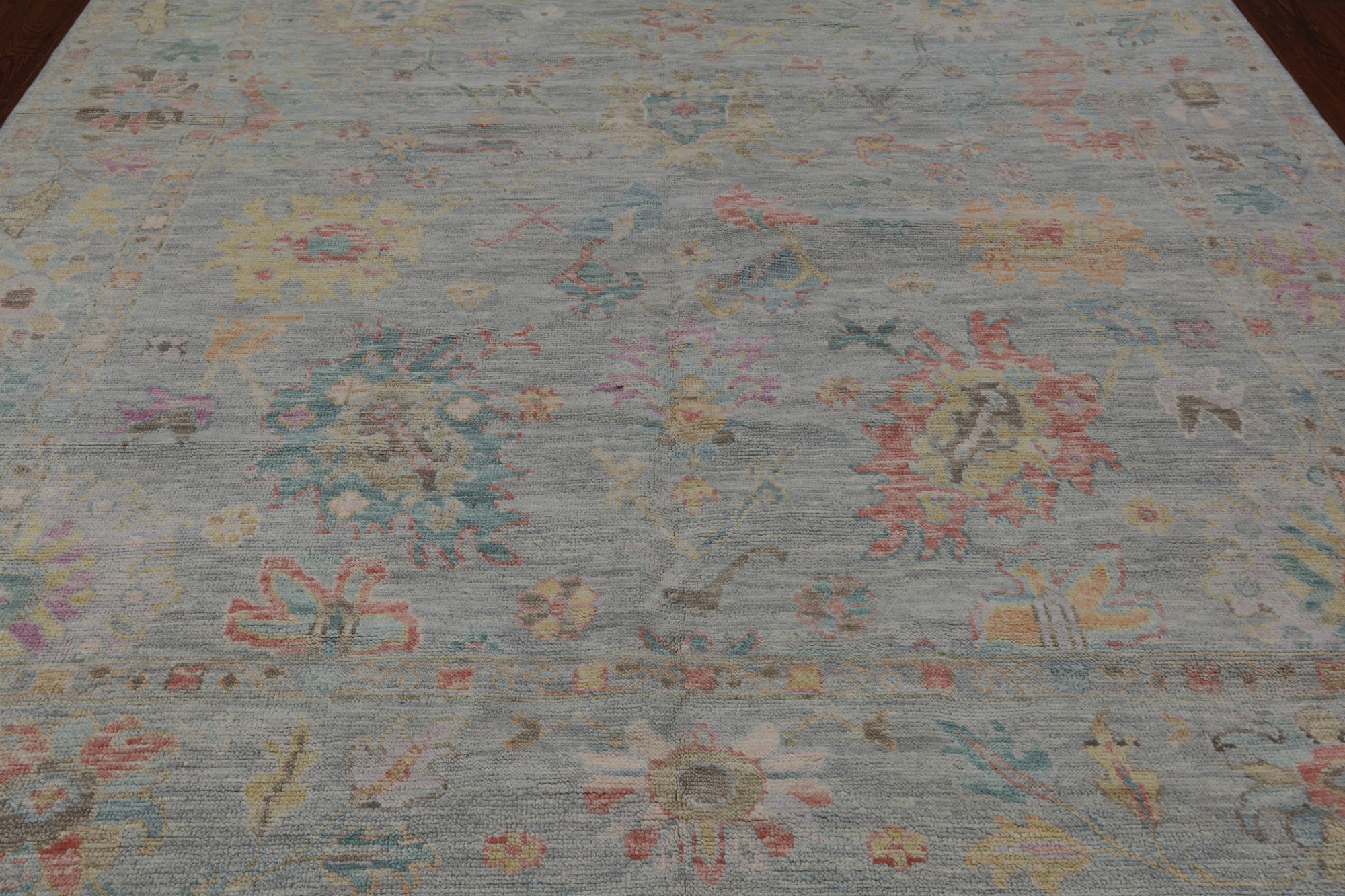 SUPER SALE Silver Square Persian Sultanabad Handmade Wool Rug - 8' 11" X 9' 1"