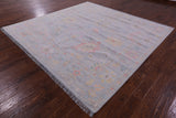 Silver Square Persian Sultanabad Handmade Wool Rug - 8' 11" X 9' 1" - Golden Nile