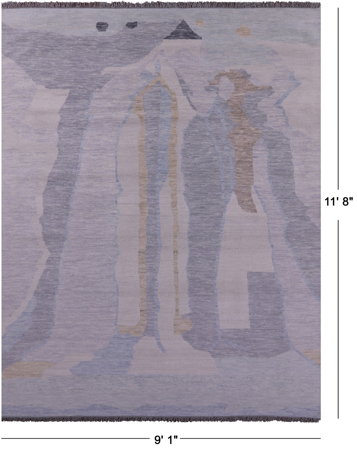 Tribal Moroccan Hand Knotted Wool Rug - 9' 1" X 11' 8" - Golden Nile