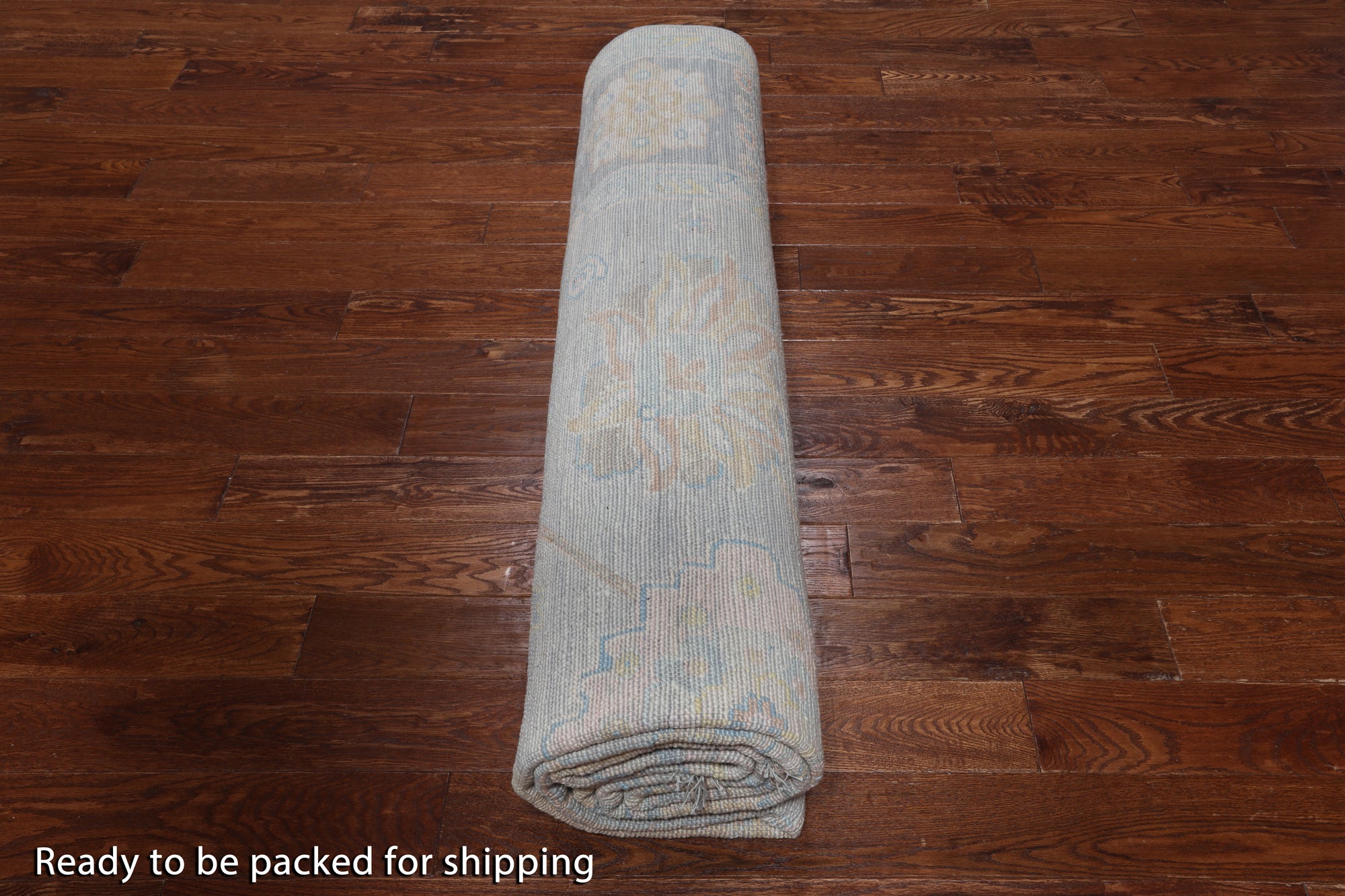 Silver Persian Heriz Serapi Hand Knotted Wool Rug - 9' 3" X 12' 1"