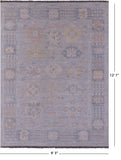 Silver Persian Heriz Serapi Hand Knotted Wool Rug - 9' 3" X 12' 1" - Golden Nile