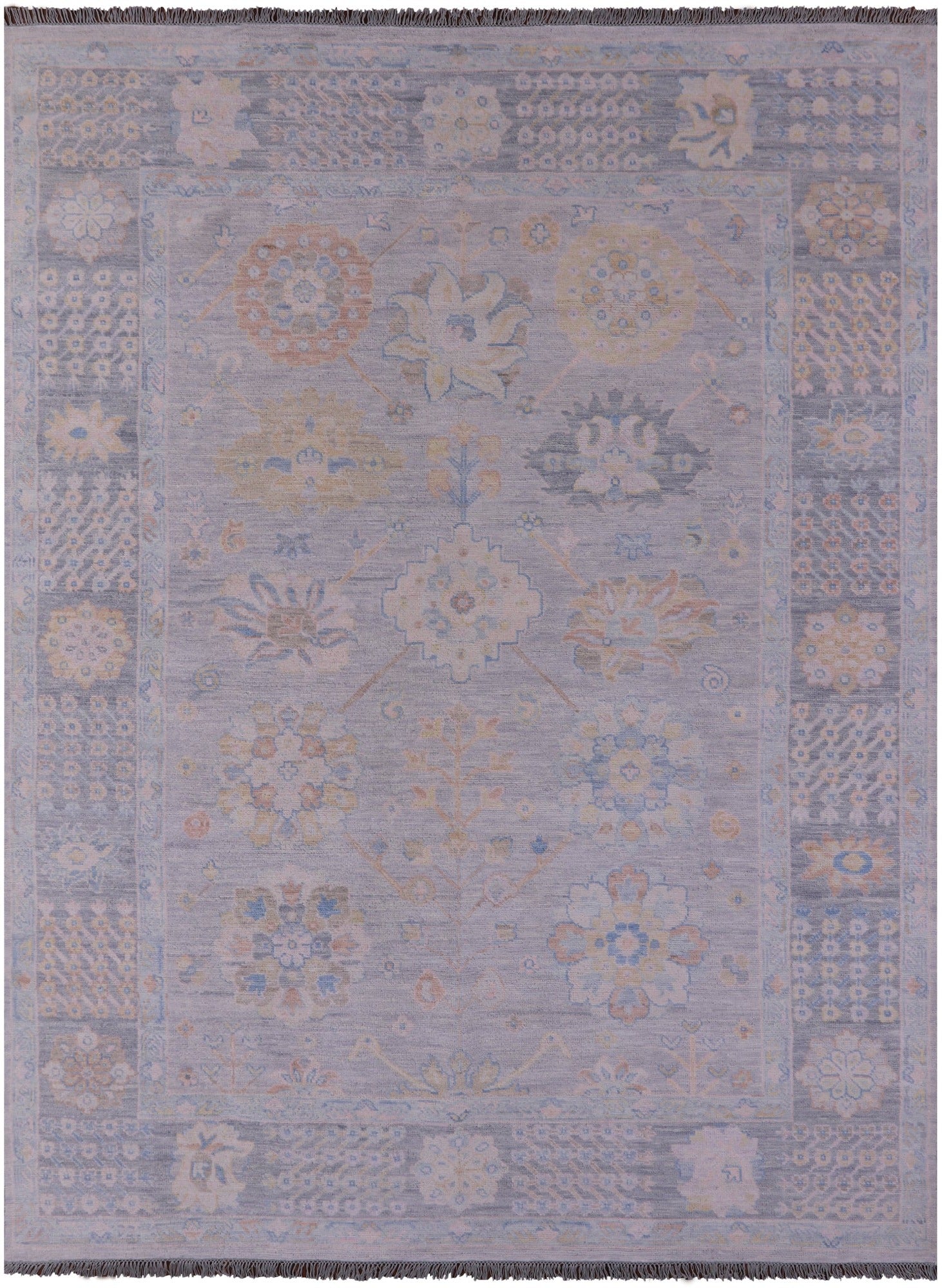 Silver Persian Heriz Serapi Hand Knotted Wool Rug - 9' 3" X 12' 1" - Golden Nile
