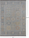 Silver Persian Heriz Serapi Hand Knotted Wool Rug - 9' 3" X 12' 1"