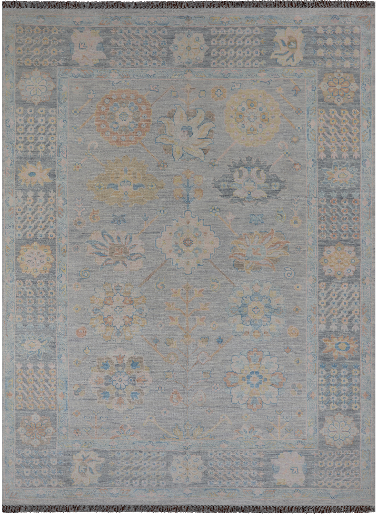 Silver Persian Heriz Serapi Hand Knotted Wool Rug - 9' 3" X 12' 1"