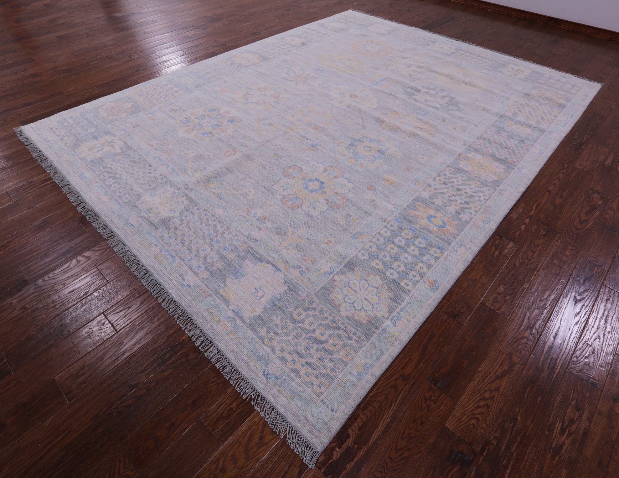 Silver Persian Heriz Serapi Hand Knotted Wool Rug - 9' 3" X 12' 1" - Golden Nile