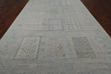 Silver Tribal Persian Gabbeh Hand Knotted Wool Rug - 8' 11" X 19' 6"