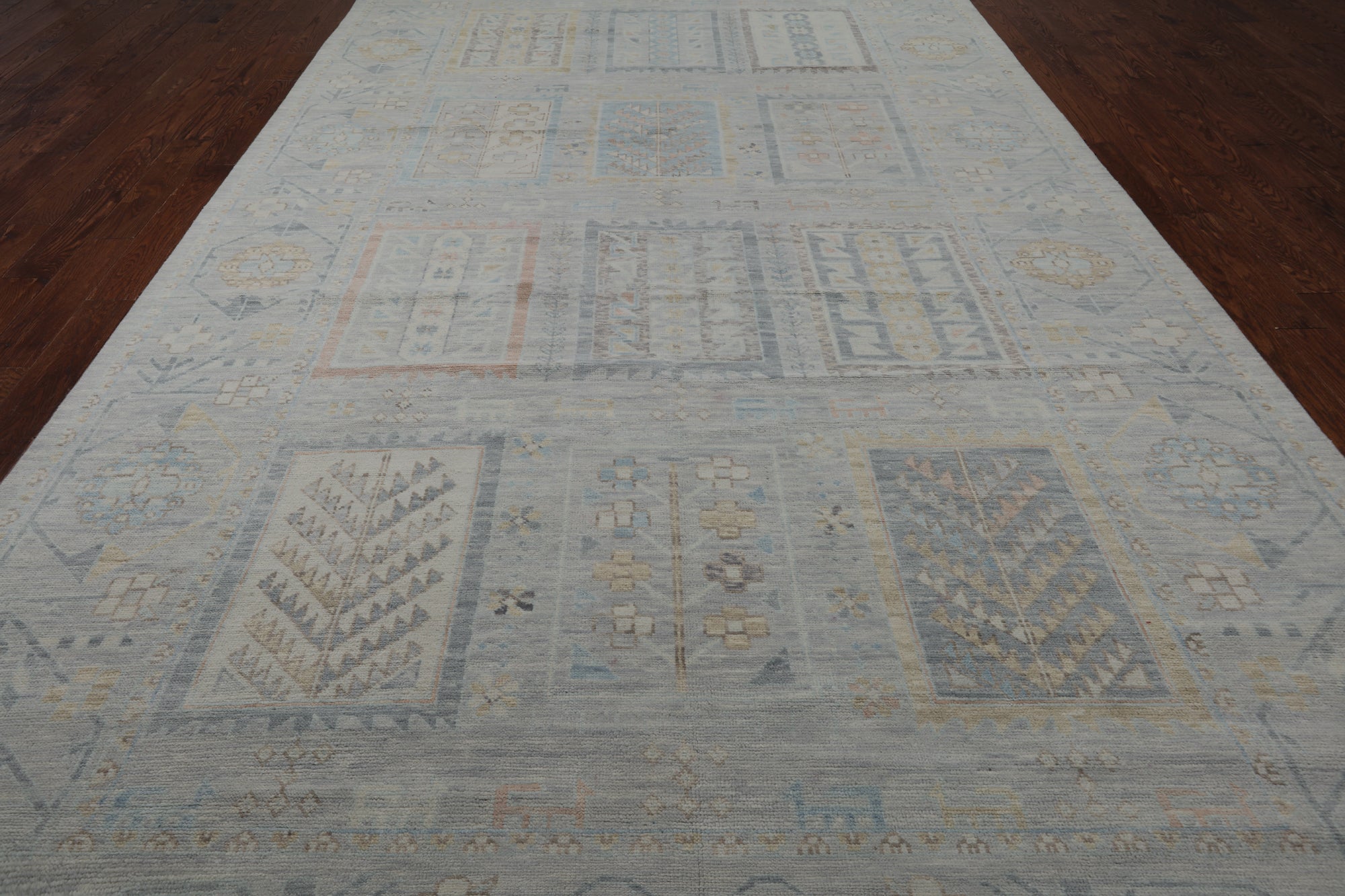Silver Tribal Persian Gabbeh Hand Knotted Wool Rug - 8' 11" X 19' 6"