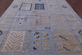 Grey Tribal Persian Gabbeh Hand Knotted Wool Rug - 8' 10" X 19' 5" - Golden Nile