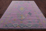 Pink Tribal Moroccan Hand Knotted Wool Rug - 7' 11" X 9' 11" - Golden Nile