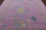 Pink Tribal Moroccan Hand Knotted Wool Rug - 7' 11" X 9' 11" - Golden Nile