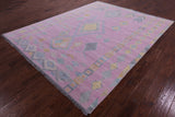 Pink Tribal Moroccan Hand Knotted Wool Rug - 7' 11" X 9' 11" - Golden Nile