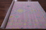 Pink Tribal Moroccan Hand Knotted Wool Rug - 7' 11" X 9' 11" - Golden Nile