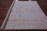 Grey Square Tribal Moroccan Hand Knotted Wool Rug - 8' 0" X 8' 1" - Golden Nile