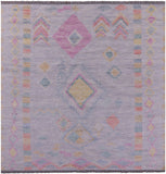 Grey Square Tribal Moroccan Hand Knotted Wool Rug - 8' 0" X 8' 1" - Golden Nile