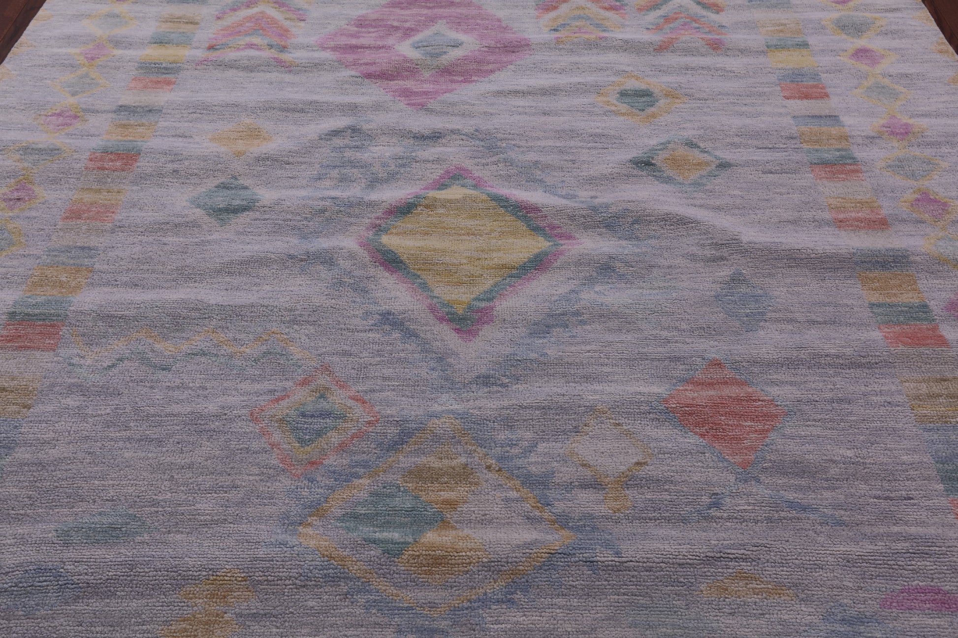 Grey Square Tribal Moroccan Hand Knotted Wool Rug - 8' 0" X 8' 1" - Golden Nile