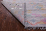 Grey Square Tribal Moroccan Hand Knotted Wool Rug - 8' 0" X 8' 1" - Golden Nile