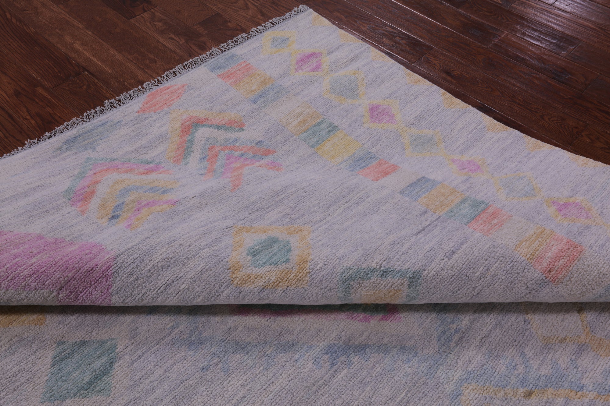 Grey Square Tribal Moroccan Hand Knotted Wool Rug - 8' 0" X 8' 1" - Golden Nile