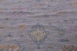Silver Square Turkish Oushak Hand Knotted Wool Rug - 7' 11" X 8' 1" - Golden Nile