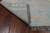 SUPER SALE Silver Square Turkish Oushak Hand Knotted Wool Rug - 7' 11" X 8' 1"