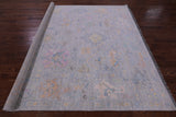 Silver Square Turkish Oushak Hand Knotted Wool Rug - 7' 11" X 8' 1" - Golden Nile