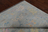 SUPER SALE Silver Square Turkish Oushak Hand Knotted Wool Rug - 7' 11" X 8' 1"