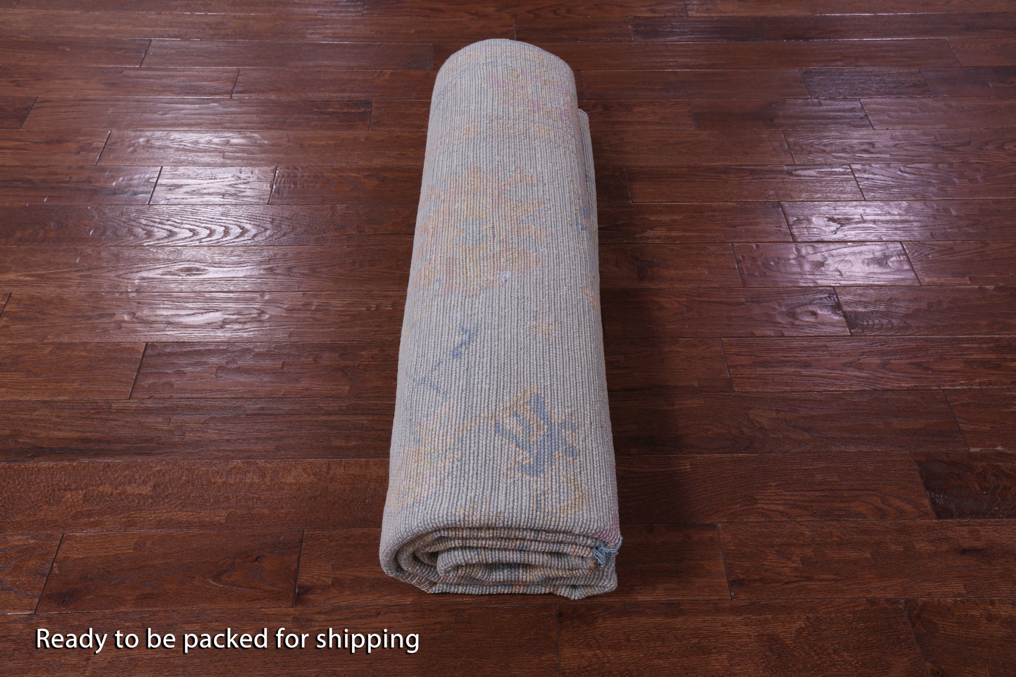 Blue Square Turkish Oushak Hand Knotted Wool Rug - 7' 7" X 7' 11" - Golden Nile