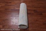 SUPER SALE Blue Square Turkish Oushak Hand Knotted Wool Rug - 7' 7" X 7' 11"